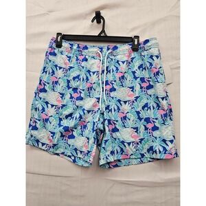 Member's Mark Mens Resort Swim Trunks Light Blue Flamingo Tropical‎ ASAE251050 L